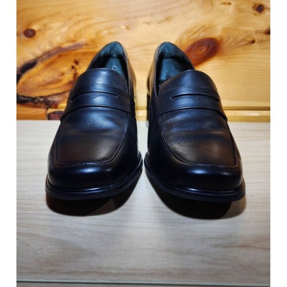 Rockport Women's Comfort by DMX Blue/Black Leather Loafers -Size 7.5W Block Heel - Picture 4 of 9